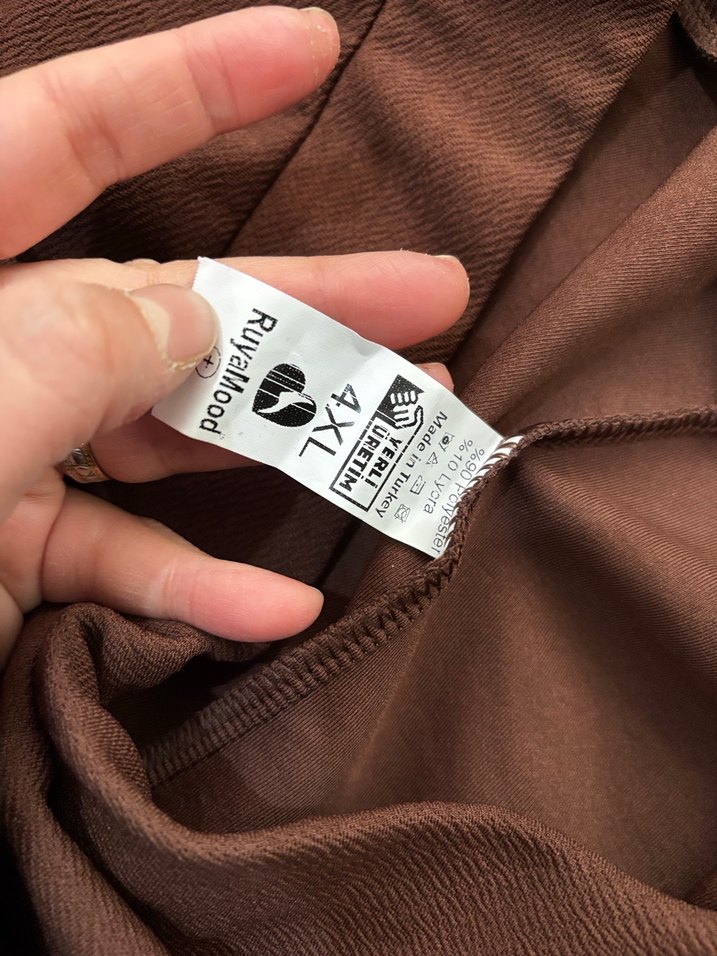 Kadın Kahverengi Bol Kesim Uzun Pamuklu Pantolon - Görsel 4