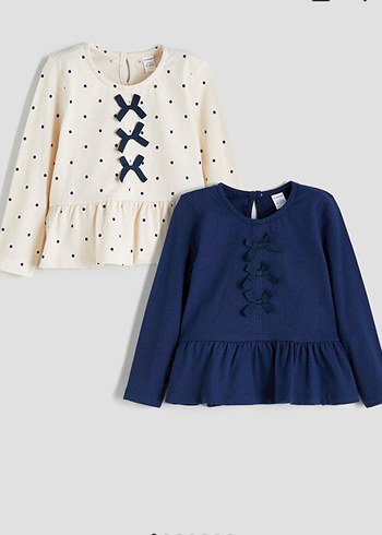 Uzun Kollu Fırfırlı Puantiyeli Kız Takımı - Görsel 2