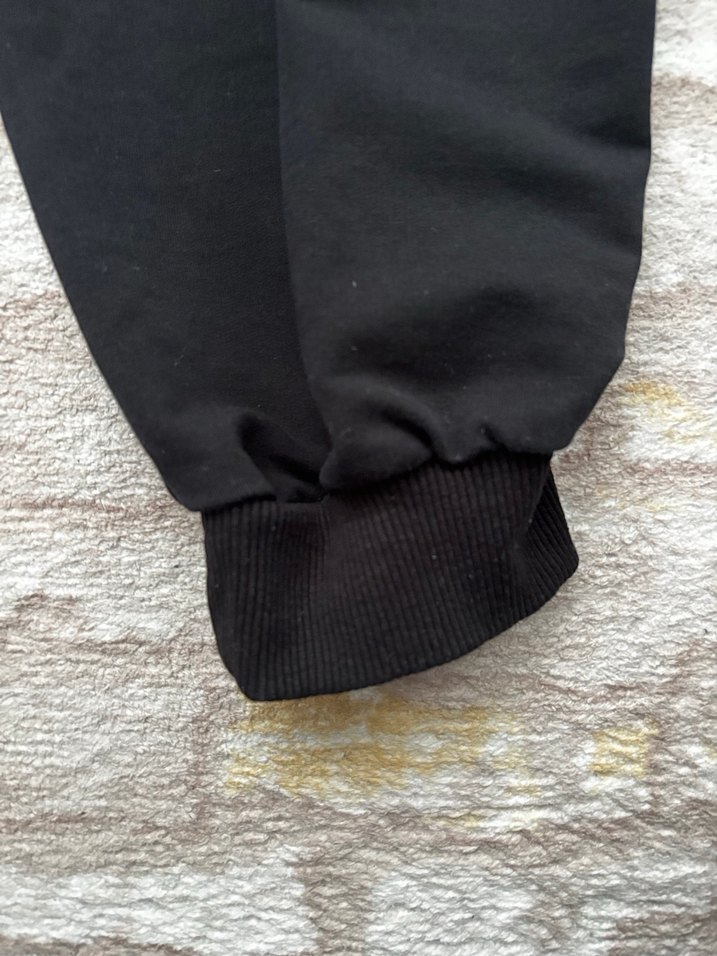 Siyah Rahat Kesim Kadın Eşofman Altı - Görsel 2