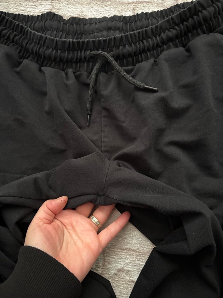 Siyah Rahat Kesim Kadın Eşofman Altı - Görsel 4