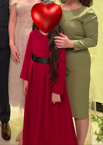 Kırmızı uzun özel dikim elbise - Görsel 4