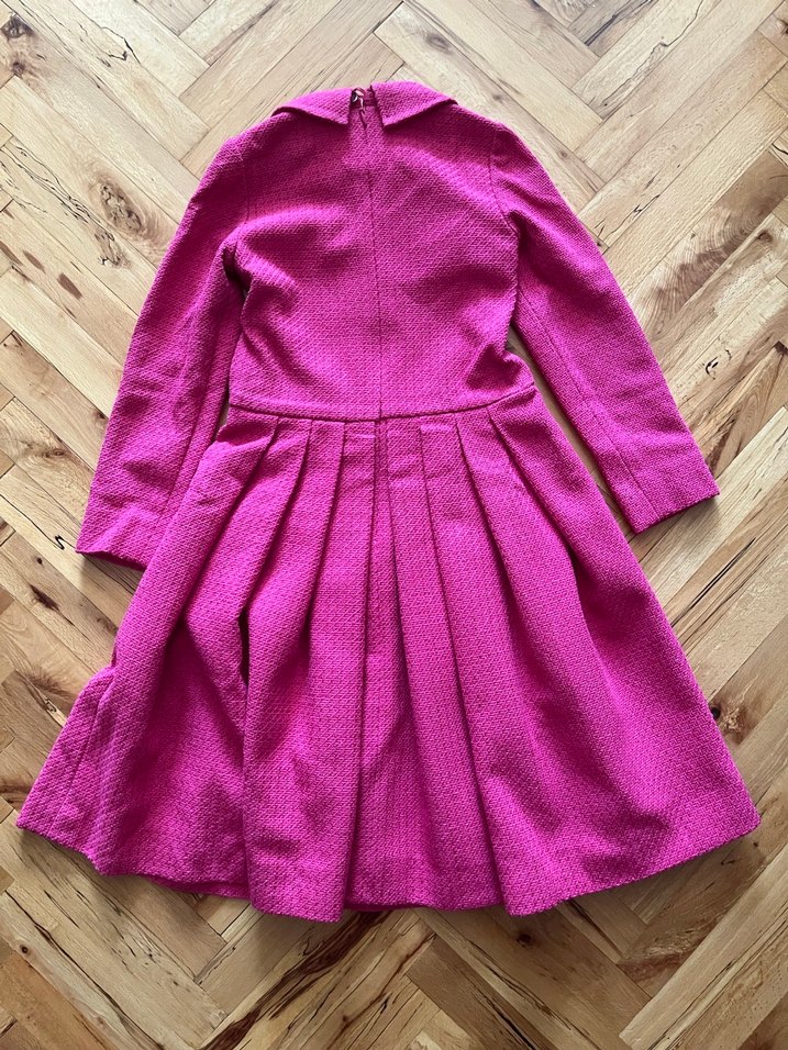 Pembe Pliseli Uzun Kollu Kız Elbisesi - Görsel 2