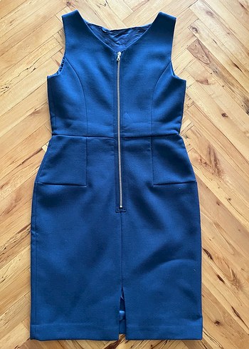 Machka Mavi Midi Kalem Elbise - Görsel 3