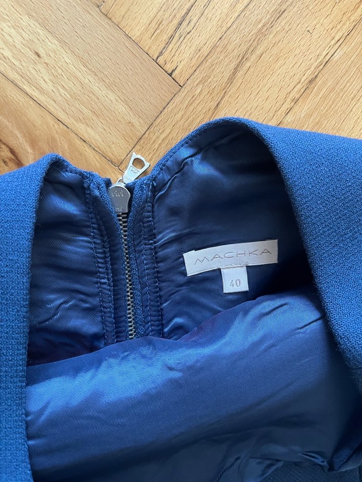 Machka Mavi Midi Kalem Elbise - Görsel 2