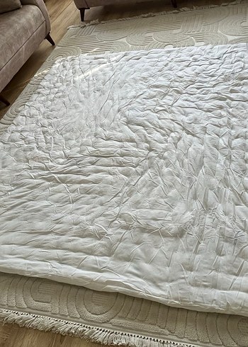 Beyaz Düz Yatak Örtüsü - Görsel 6