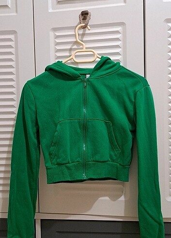 Yeşil Crop Hırka