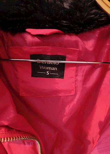 Pembe Kürklü Kadın Kışlık Mont - Görsel 2