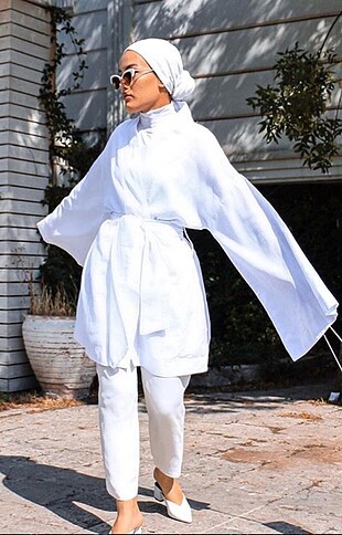 Beyaz Keten Kimono