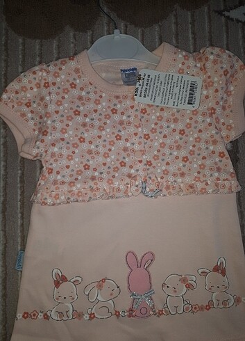 6-9 Ay Beden pembe Renk Bebek elbise ikiz bebek