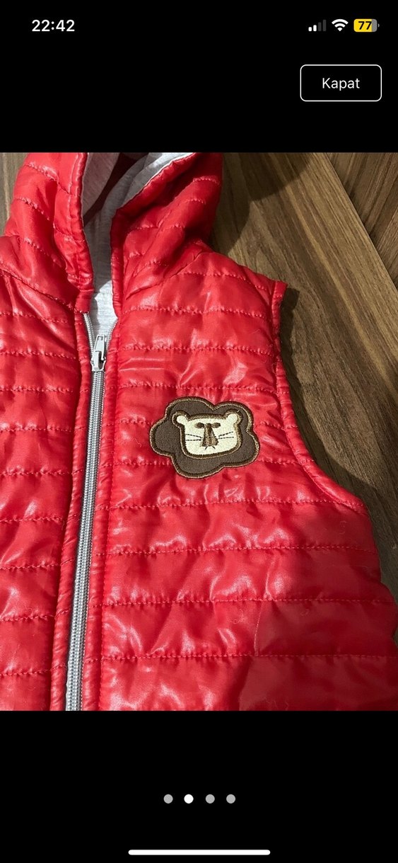 Kapüşonlu Kızıl kız  Çocuk Yelek - Görsel 2