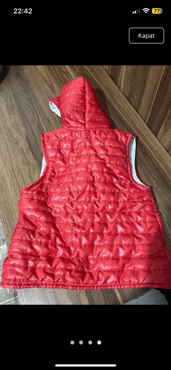 Kapüşonlu Kızıl kız  Çocuk Yelek - Görsel 3