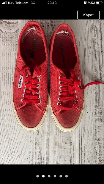 39 Beden kırmızı Renk Superga spor