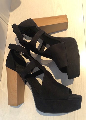 Siyah Platform Topuklu Kadın Ayakkabı - Görsel 2