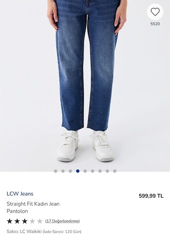 28 Beden LCW Jeans Düğmeli Mavi Kadın Jean