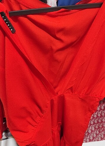 Sisley Sisley Marka L Beden Sırt Dekolteli Kırmızı Elbise