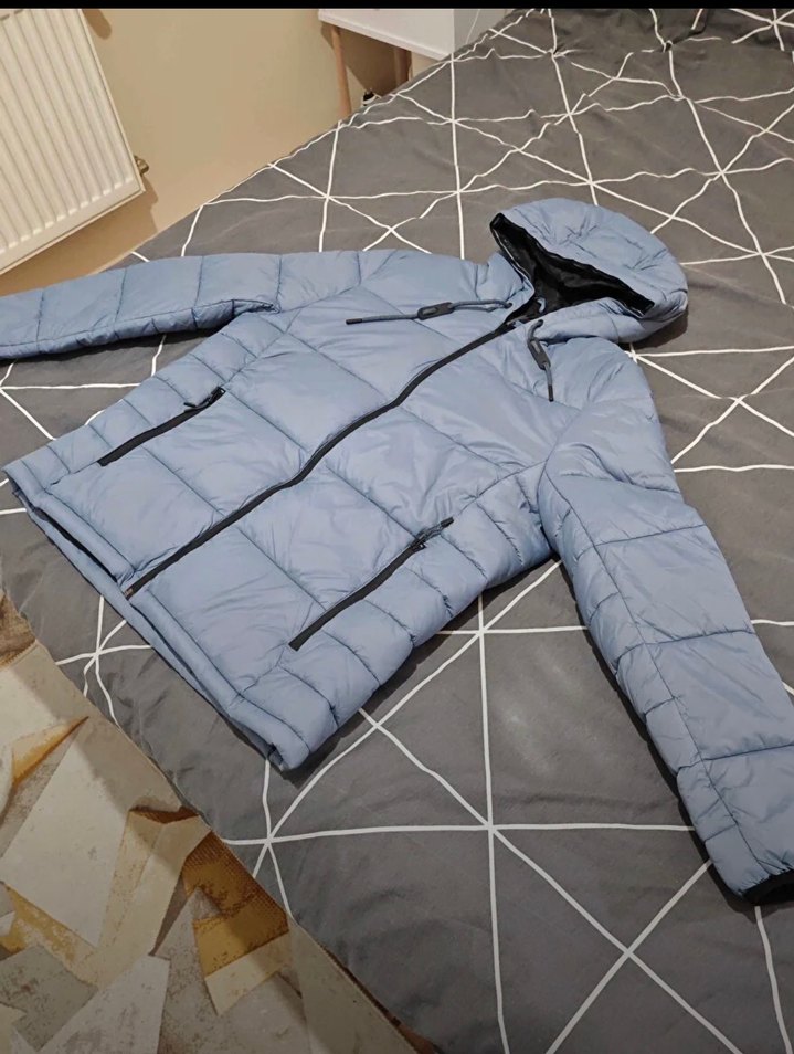 Gri Fermuarlı Erkek Mont, Yüksek Yaka, Street Style - Görsel 4