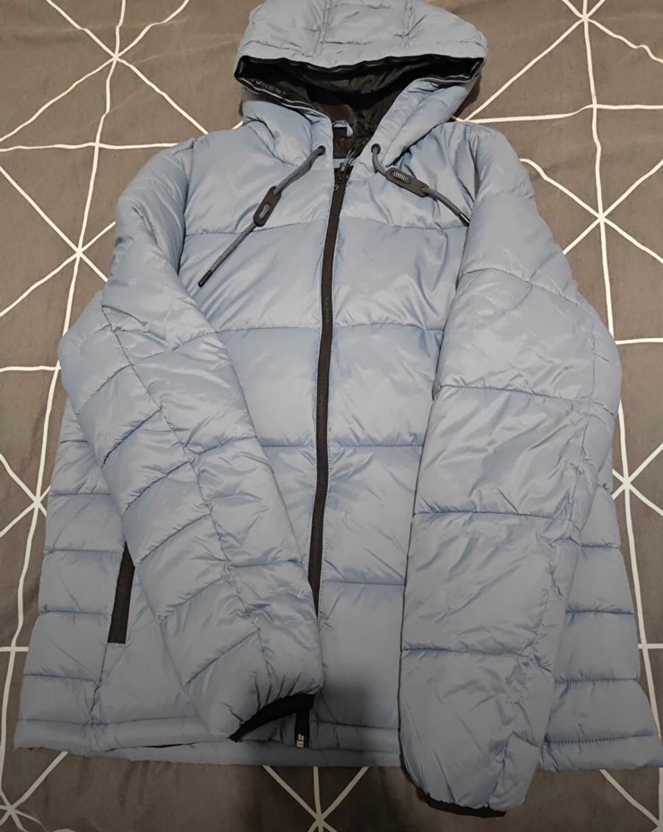 Gri Fermuarlı Erkek Mont, Yüksek Yaka, Street Style - Görsel 3