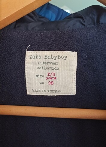 24-36 Ay Beden Zara 2-3 yaş mavi renk erkek çocuk mont