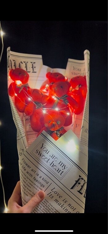 Ledli ayıcık buketi - Görsel 5