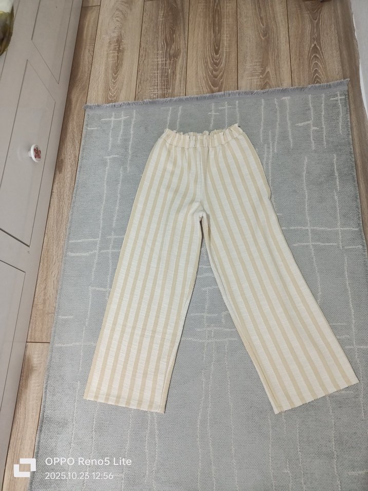 Bej cocuk Keten Pilili Normal Boy Pantolon - Görsel 2