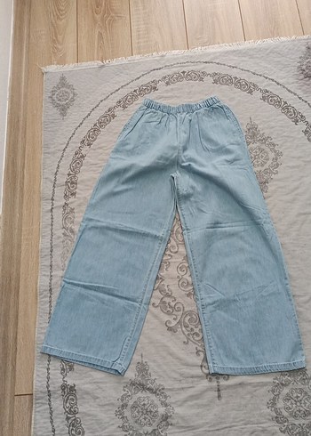 Kadın Mavi Bol Kesim Denim Jean