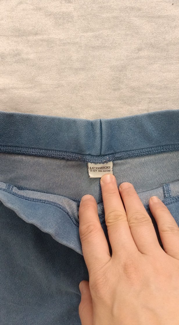 Gri Bol Kesim Midi Denim Kadın Pantolon - Görsel 4