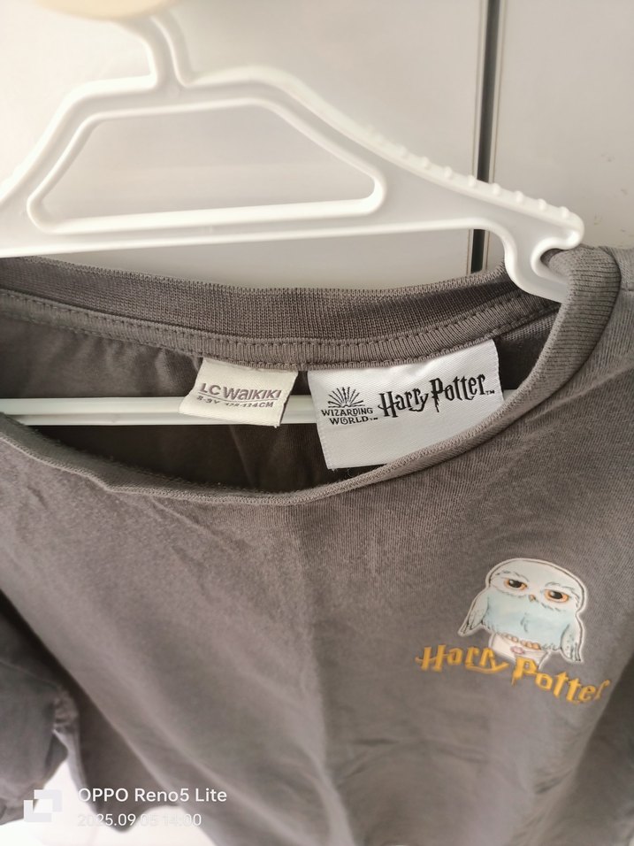 Kız Çocuk Gri Harry Potter Baskılı Tişört - Görsel 3