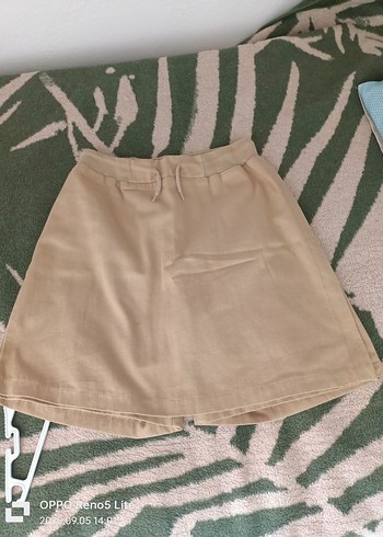 Bej Kız Çocuk Salaş Drapeli Etek okul etegi - Görsel 7