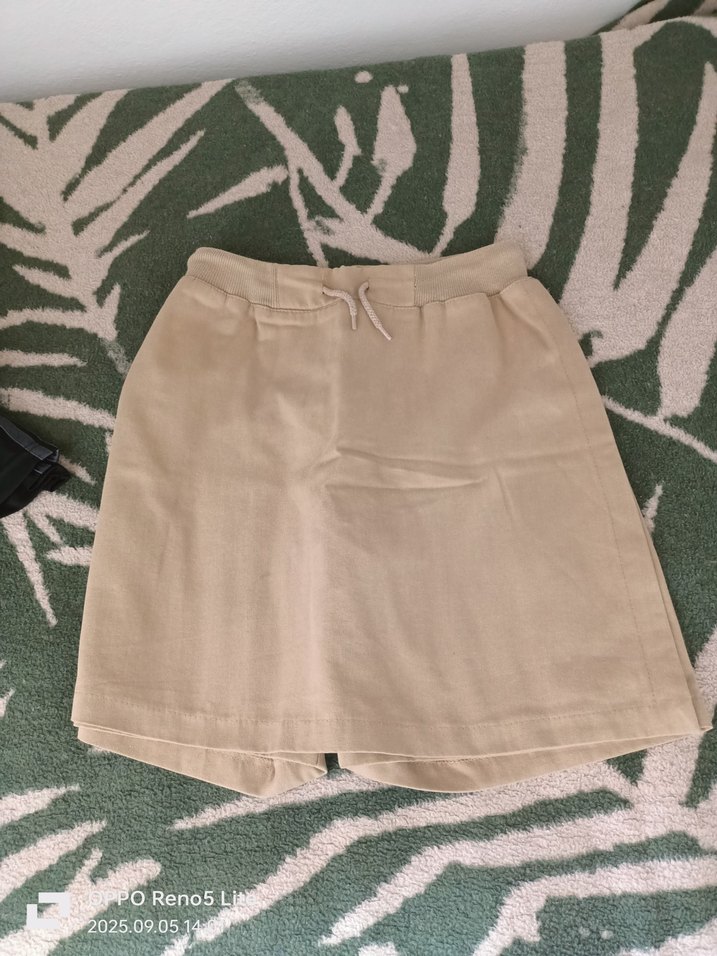 Bej Kız Çocuk Salaş Drapeli Etek okul etegi - Görsel 2