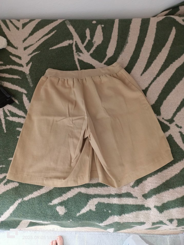 Bej Kız Çocuk Salaş Drapeli Etek okul etegi - Görsel 5