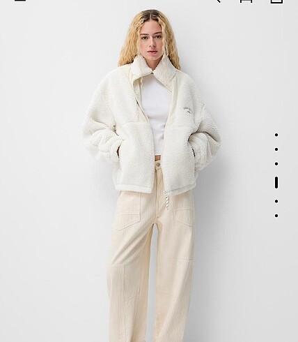 m Beden Bershka yünlü mont