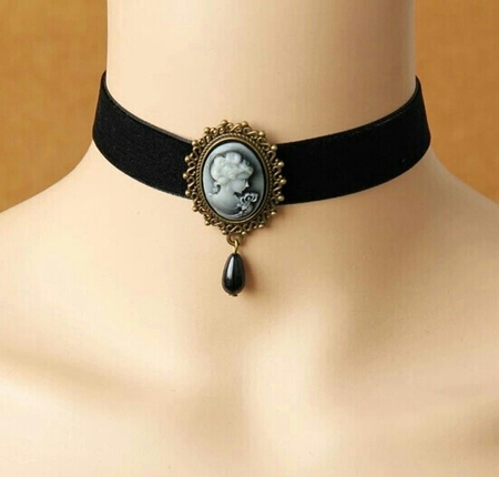 s Beden siyah vintage choker