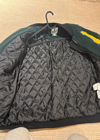 Kadın Düğmeli Yeşil Polar Kolej Ceket - Görsel 4