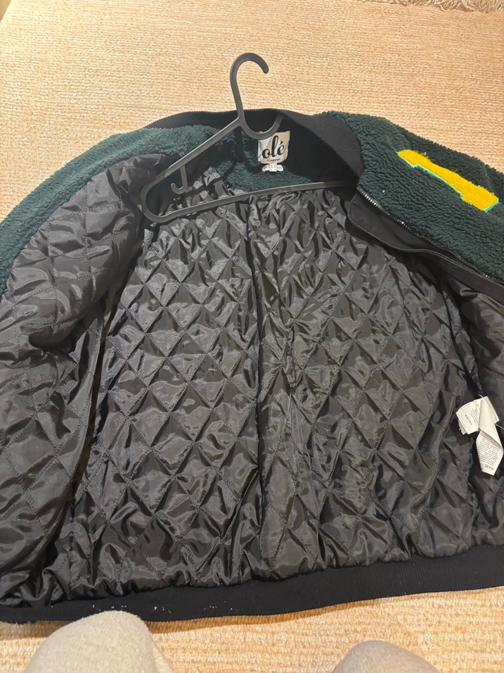 Kadın Düğmeli Yeşil Polar Kolej Ceket - Görsel 4