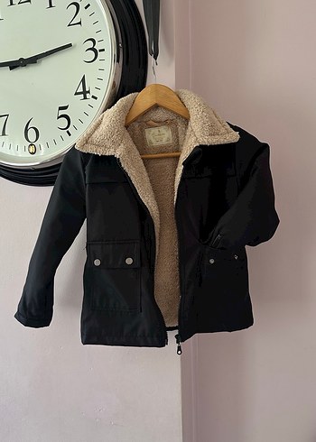 Siyah Erkek Çocuk Kürklü Street Wear Mont - Görsel 2