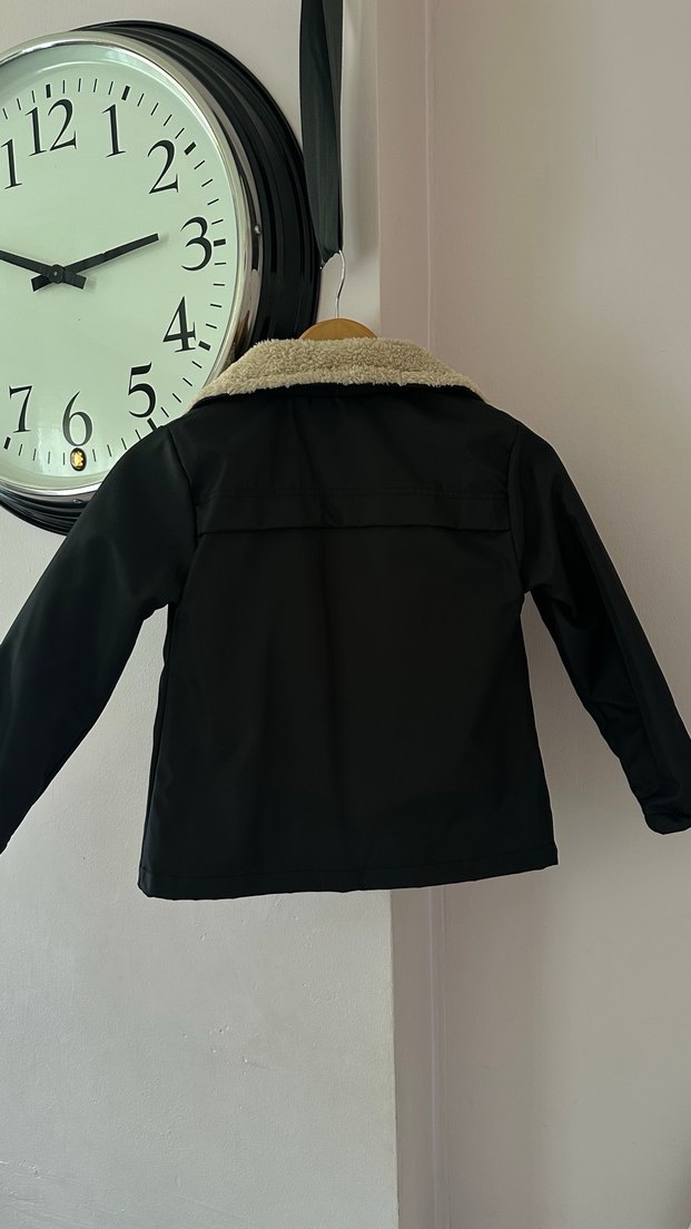 Siyah Erkek Çocuk Kürklü Street Wear Mont - Görsel 4