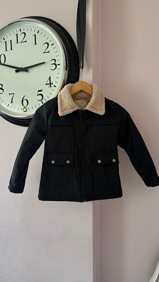 Siyah Erkek Çocuk Kürklü Street Wear Mont - Görsel 3