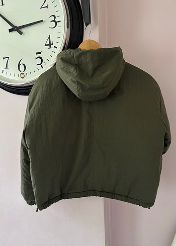 Kadın Haki Fermuarlı Rahat Kesim mont - Görsel 3