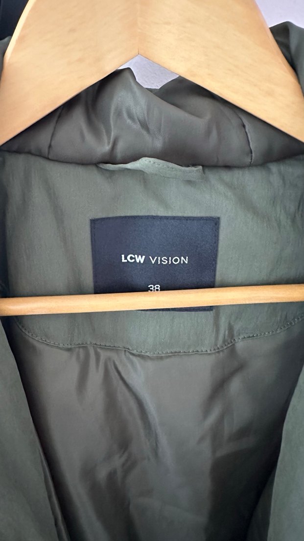 Kadın Haki Fermuarlı Rahat Kesim mont - Görsel 4