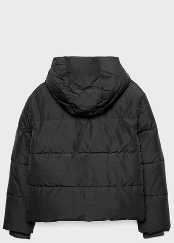 Siyah Şişme Kışlık Kadın Mont - Görsel 6