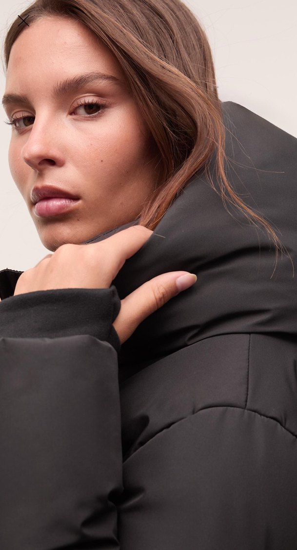 Siyah Şişme Kışlık Kadın Mont - Görsel 3
