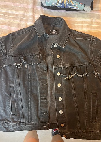 m Beden Siyah Oversize Kadın Denim Ceket