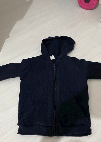 Kapüşonlu Siyah Erkek Çocuk hırka - Görsel 2