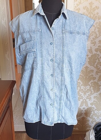 l Beden mavi Renk Vintage oversize kot ceket