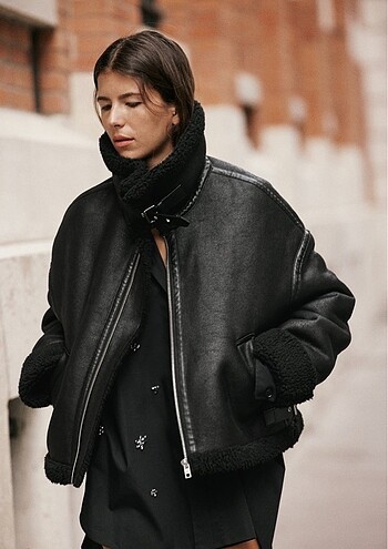 l Beden siyah Renk zara biker ceket