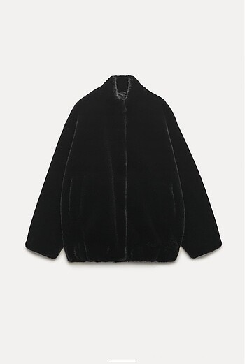 m Beden siyah Renk zara peluş bomber ceket