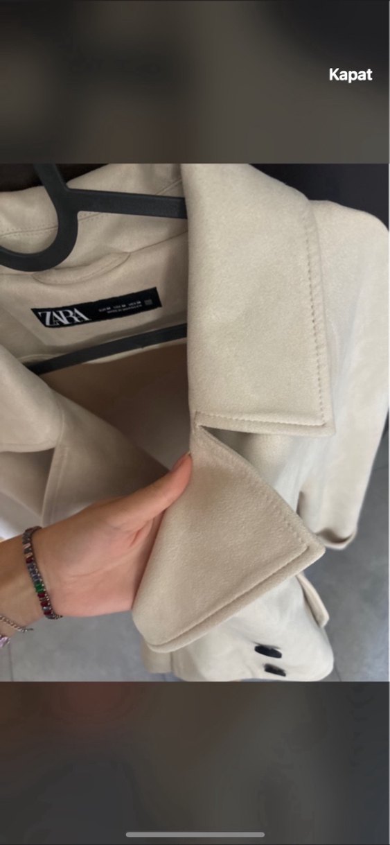 Zara Süet Trenckot - Görsel 4