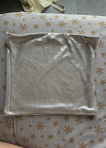 Pull&Bear Straplez Parlak crop