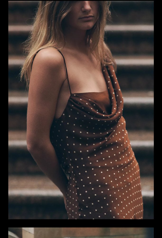 Kahverengi Puantiyeli Detaylı Dreapeli Elbise - Görsel 2