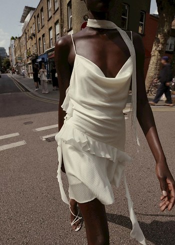 Zara parlak fırfırlı elbise - Görsel 2